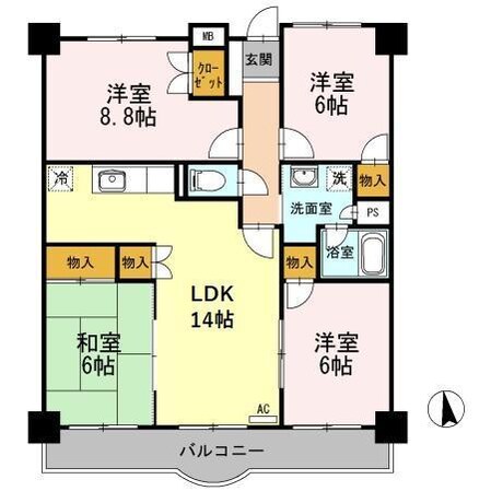 エザンス木之庄Ⅱ（D)の物件間取画像